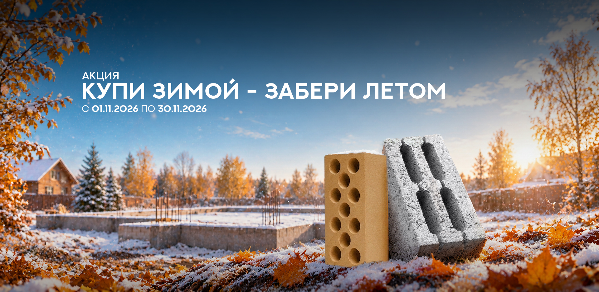 Акция: "Купи зимой - Забери летом" период проведения 01.11.26 - 30.11.26